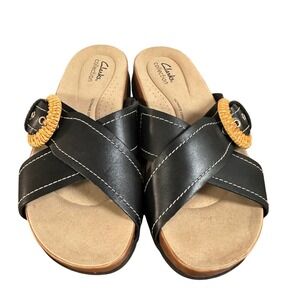 Clarks Collection Reileigh May Criss Cross Strap Wedge Sandals Womens Size 8